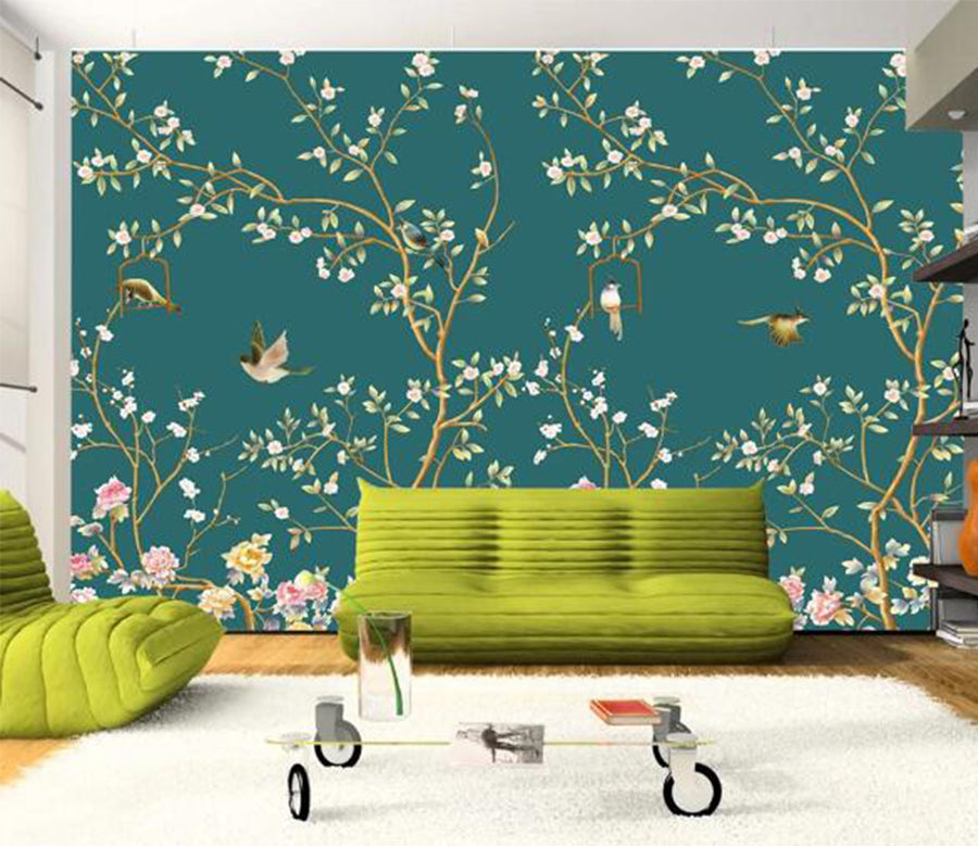 3D Plum Blossom Bird WC101 Wall Murals