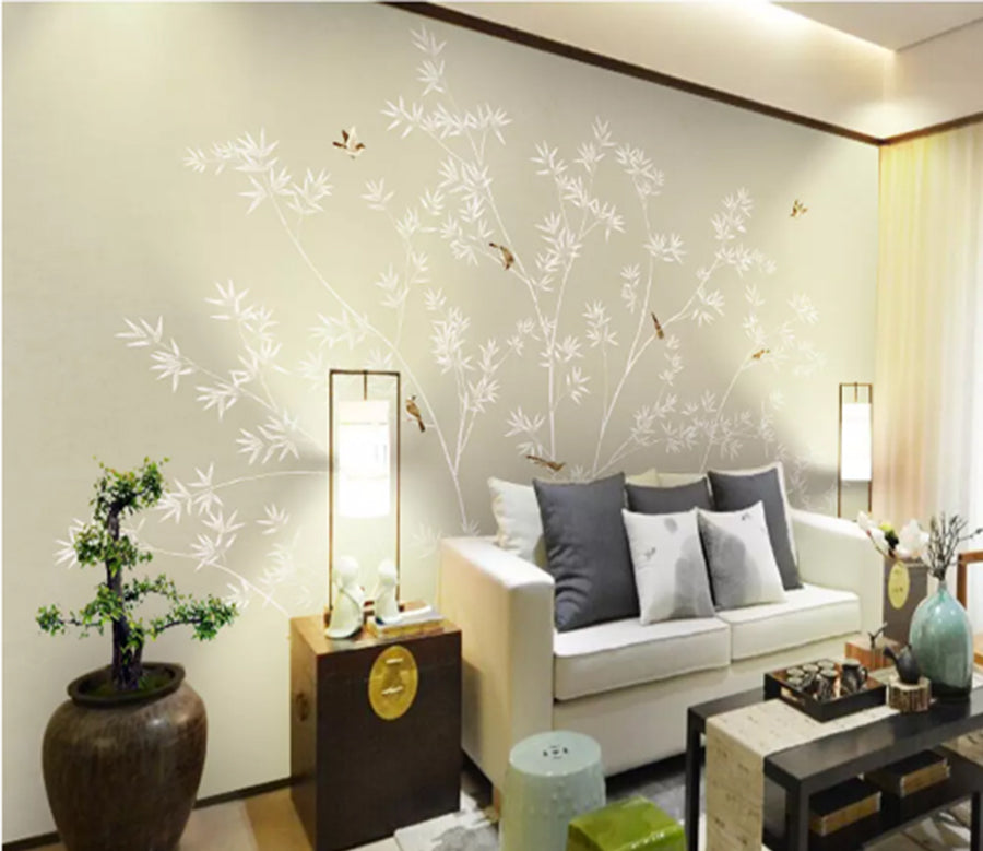 3D Bamboo Bird 2039 Wall Murals