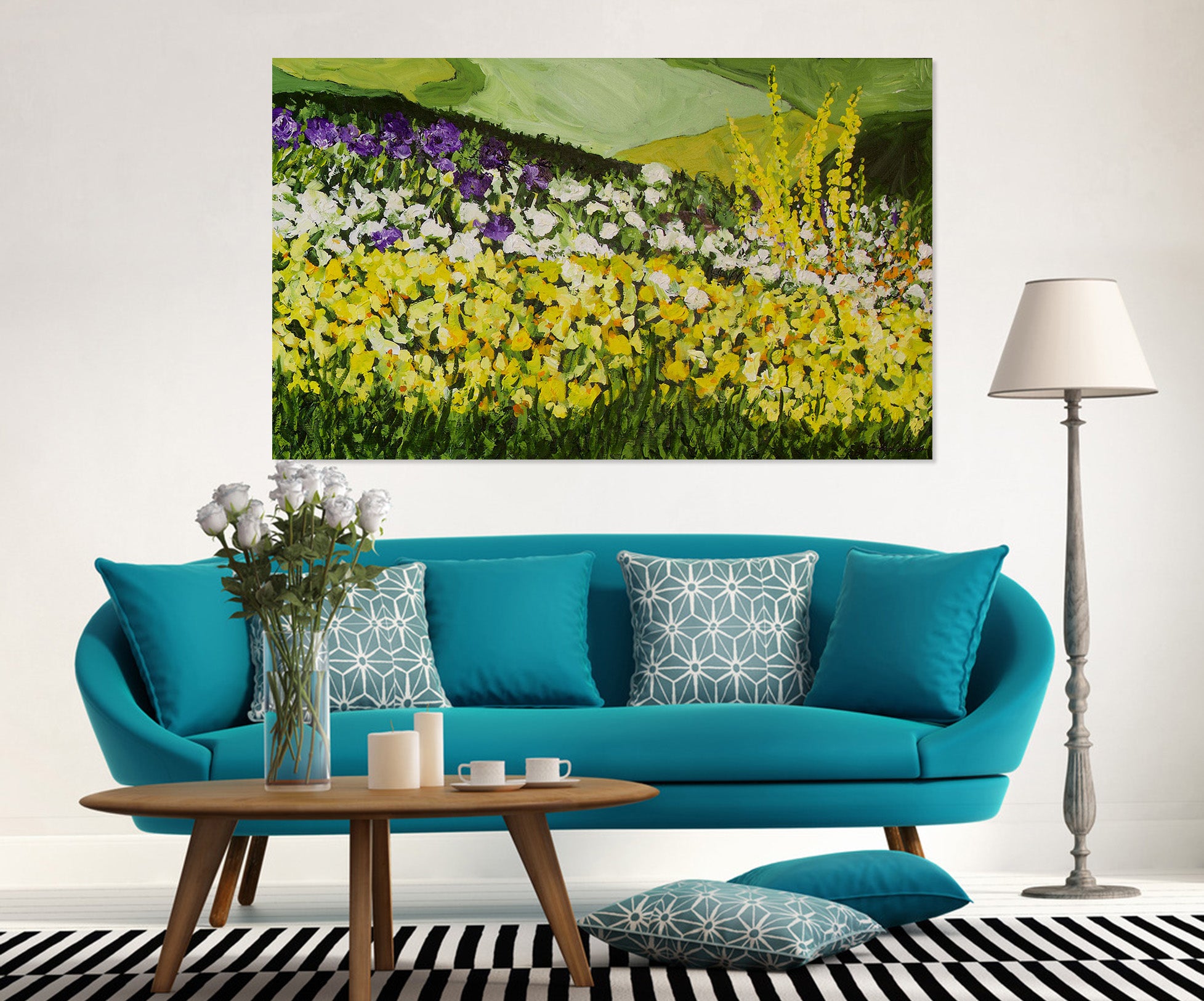 3D Colored Flowers 220 Allan P. Friedlander Wall Sticker