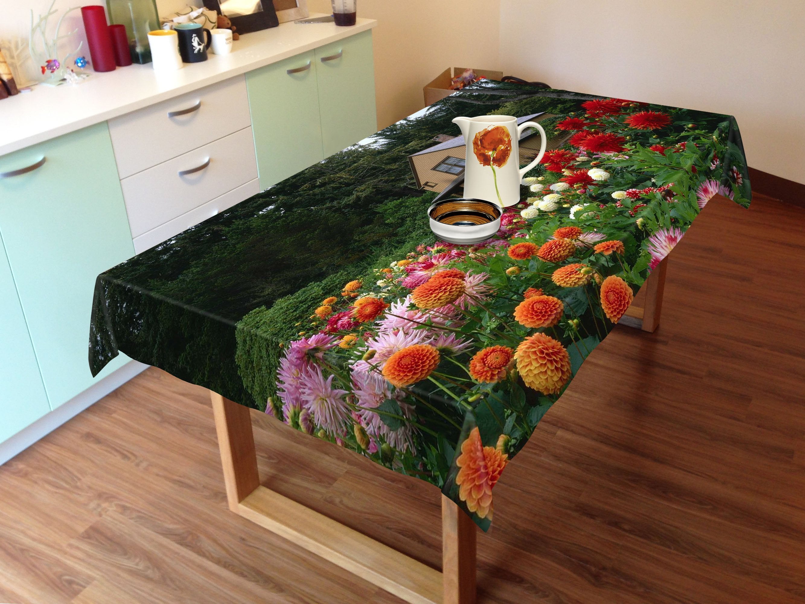 3D Villa Garden Flowers 312 Tablecloths Wallpaper AJ Wallpaper 