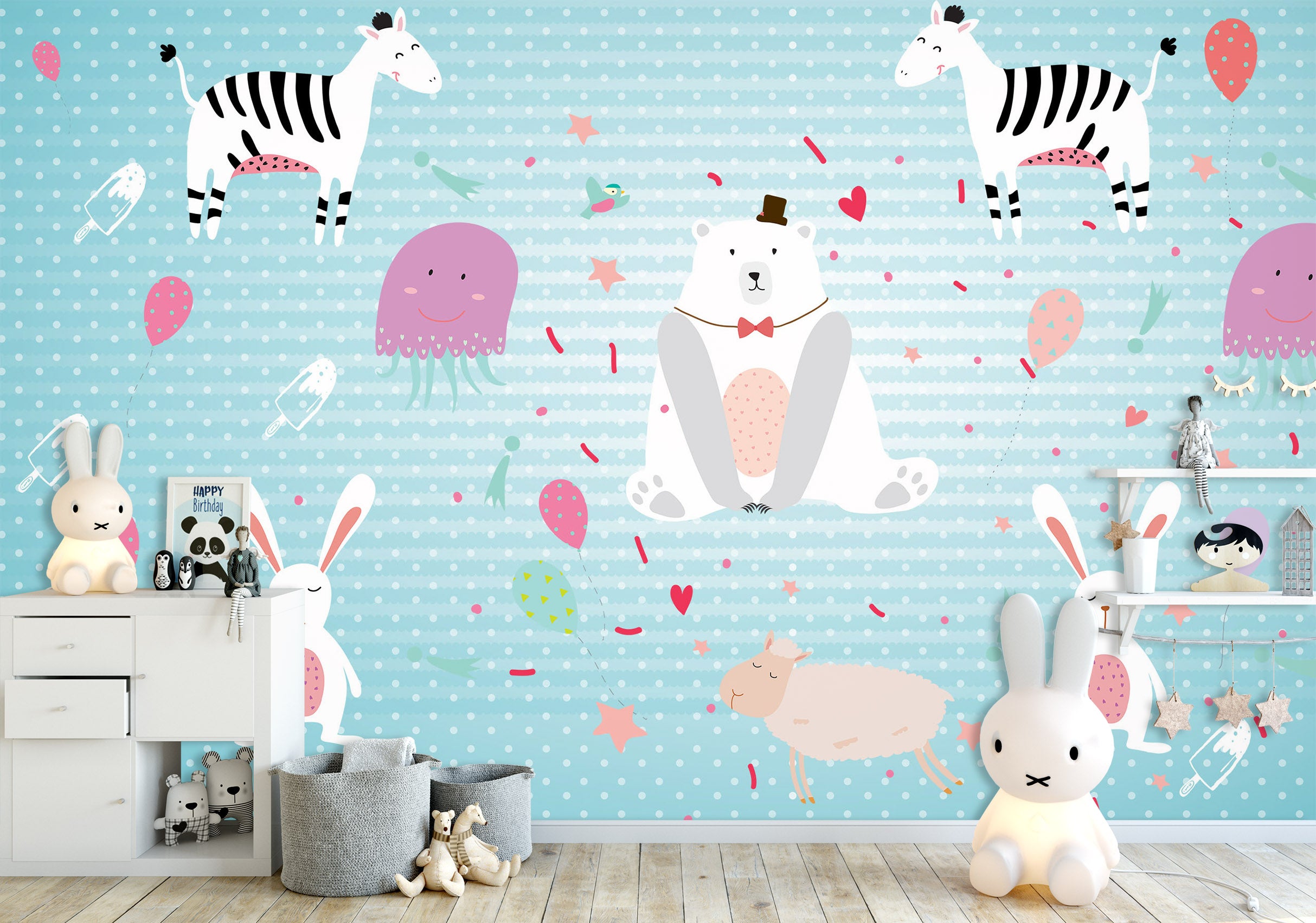 3D Cute Animal 2059 Wall Murals