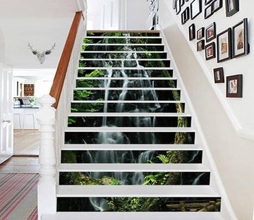3D Mountain Hidden Waterfall 908 Stair Risers Wallpaper AJ Wallpaper 