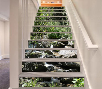 3D Stony Stream 12 Stair Risers Wallpaper AJ Wallpaper 