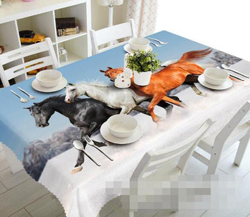 3D Snow Field Horses 1010 Tablecloths Wallpaper AJ Wallpaper 