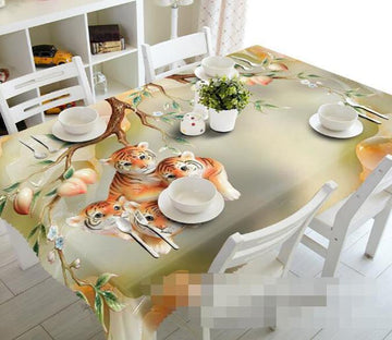 3D Lovely Tigers 1091 Tablecloths Wallpaper AJ Wallpaper 