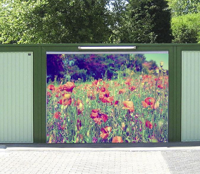 3D Lush Wildflowers 410 Garage Door Mural Wallpaper AJ Wallpaper 