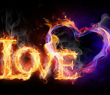 Flaming Love Heart Wallpaper AJ Wallpaper 