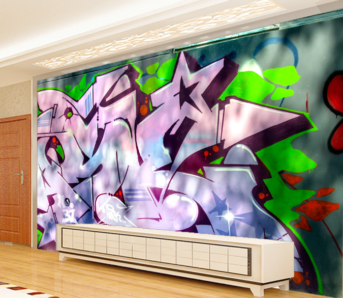 Modern Fashion Graffiti Wallpaper AJ Wallpaper 