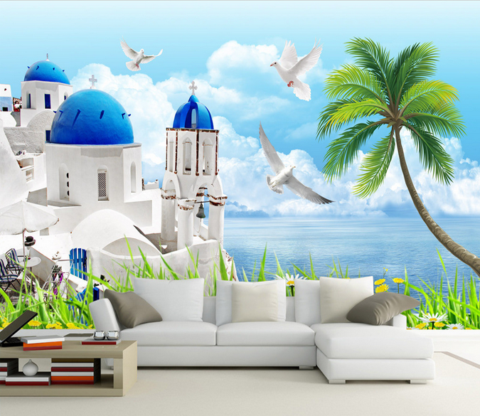 Sea Coast Beautiful Church Wallpaper AJ Wallpaper 