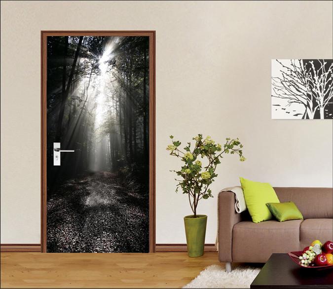 3D Forest Road Sunshine 30 Door Mural Wallpaper AJ Wallpaper 