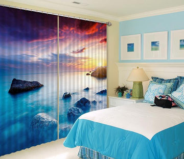 3D Vast Sea Sunset 496 Beach Curtains Drapes Wallpaper AJ Wallpaper 