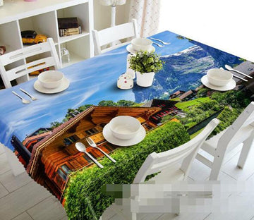 3D Mountain Village 1032 Tablecloths Wallpaper AJ Wallpaper 