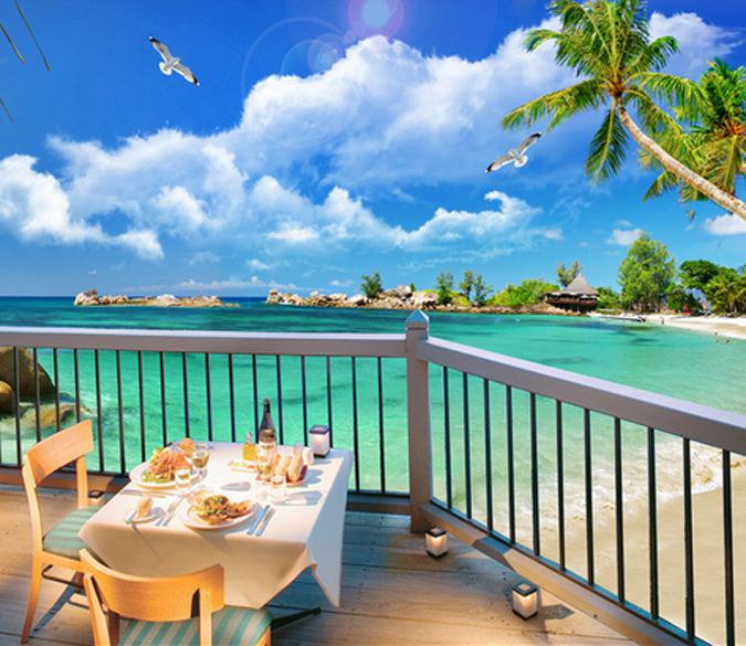 Balcony Sea Views Wallpaper AJ Wallpaper 