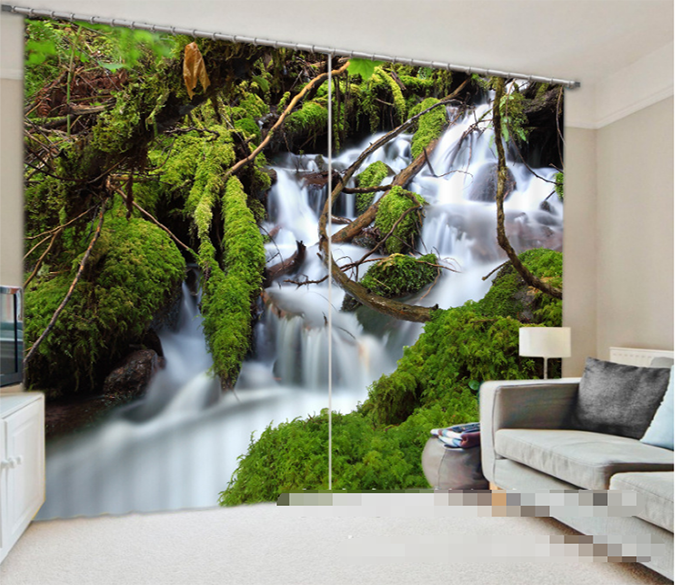 3D Green River 935 Curtains Drapes Wallpaper AJ Wallpaper 