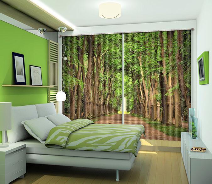 3D Roadside Tree Rows 360 Curtains Drapes Wallpaper AJ Wallpaper 