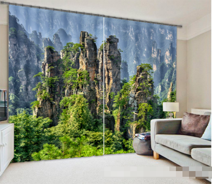 3D Mountains Scenery 1169 Curtains Drapes Wallpaper AJ Wallpaper 