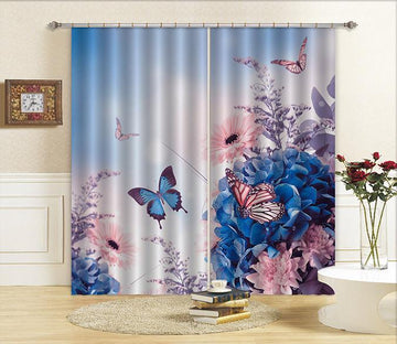 3D Flowers Butterflies 606 Curtains Drapes Wallpaper AJ Wallpaper 