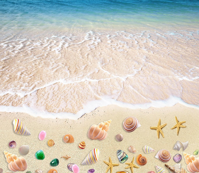 3D Romantic Sand Beach Floor Mural Wallpaper AJ Wallpaper 2 