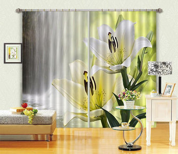 3D Waterfall Pure Lily 49 Curtains Drapes Wallpaper AJ Wallpaper 