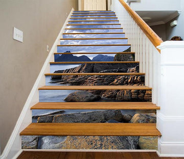 3D Seaside Rocks 766 Stair Risers Wallpaper AJ Wallpaper 