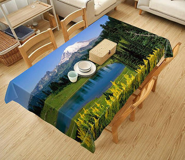 3D Mountain Forest Lake 415 Tablecloths Wallpaper AJ Wallpaper 