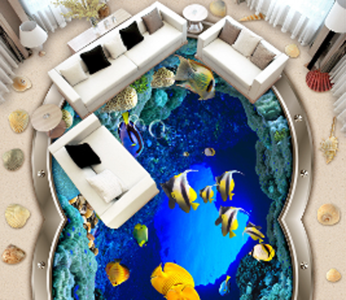 3D Sea Window Floor Mural Wallpaper AJ Wallpaper 2 