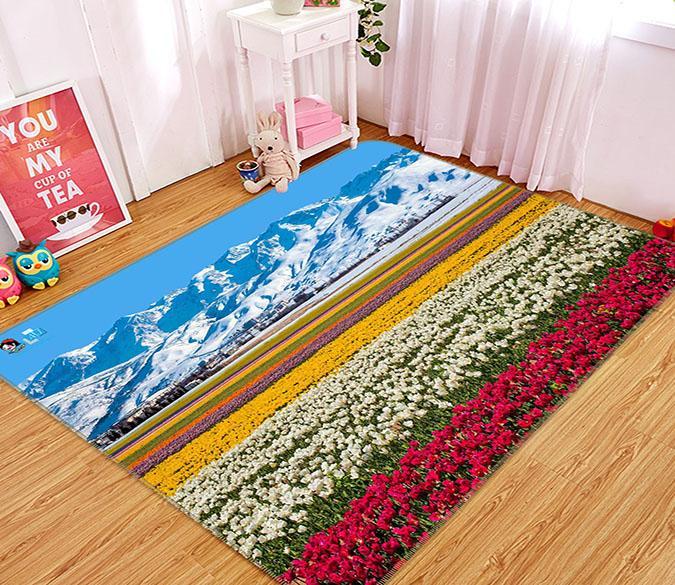 3D Snow Mountains Flowers Field 195 Non Slip Rug Mat Mat AJ Creativity Home 