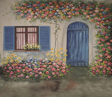 Door Colorful Flowers Wallpaper AJ Wallpaper 