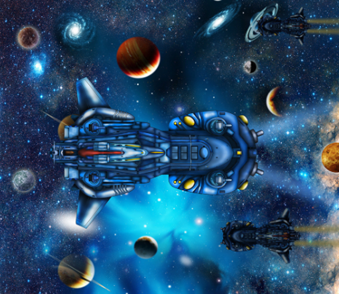 3D Space Ships Floor Mural Wallpaper AJ Wallpaper 2 