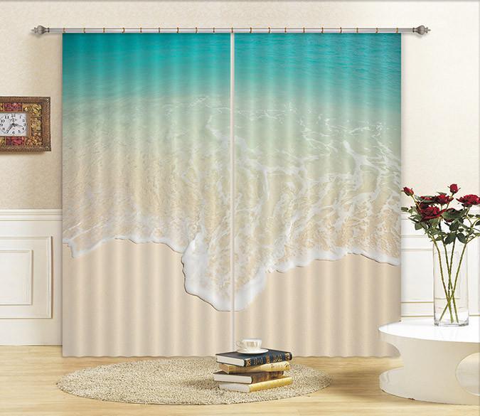 3D Quiet Sea Beach 119 Curtains Drapes Wallpaper AJ Wallpaper 