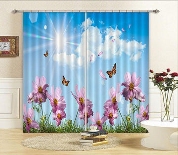 3D Flying Flowers Butterflies 285 Curtains Drapes Wallpaper AJ Wallpaper 