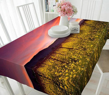 3D Flowers Field Sunset Glows 419 Tablecloths Wallpaper AJ Wallpaper 