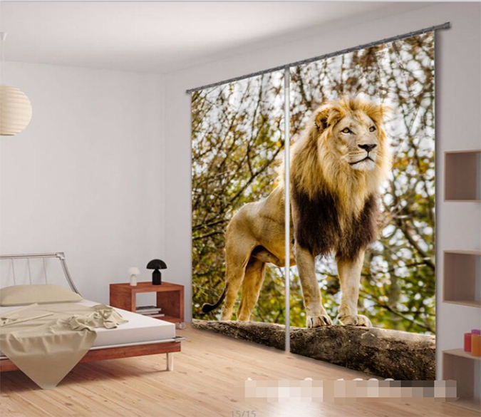 3D Standing Lion 1170 Curtains Drapes Wallpaper AJ Wallpaper 