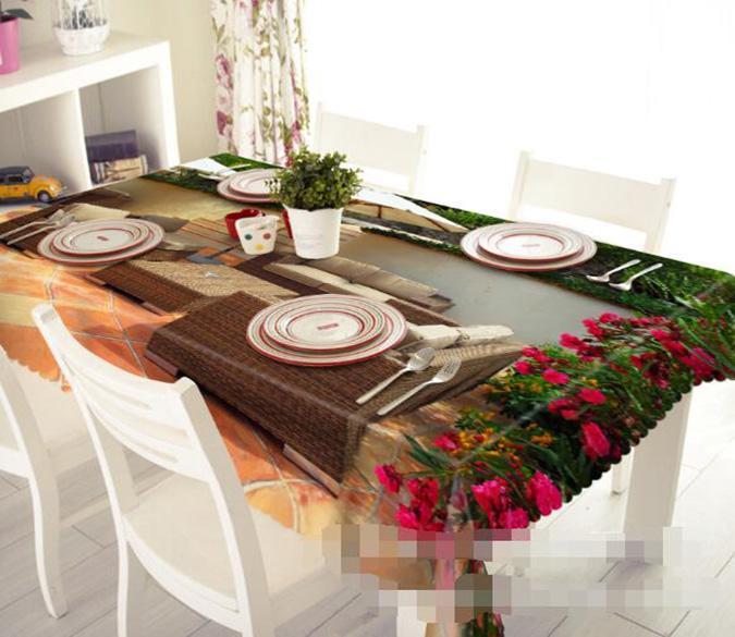 3D Courtyard Scenery 992 Tablecloths Wallpaper AJ Wallpaper 