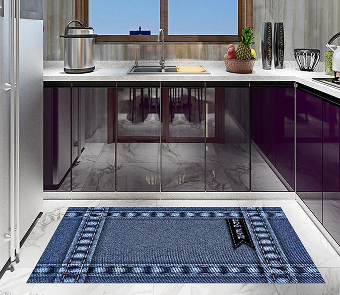 3D Denim Kitchen Mat Floor Mural Wallpaper AJ Wallpaper 