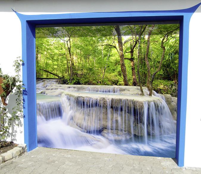 3D Forest River Waterfalls 306 Garage Door Mural Wallpaper AJ Wallpaper 