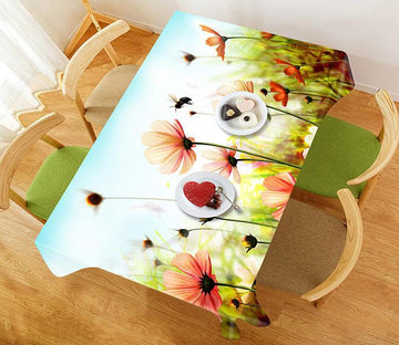 3D Flowers Field Bee 398 Tablecloths Wallpaper AJ Wallpaper 