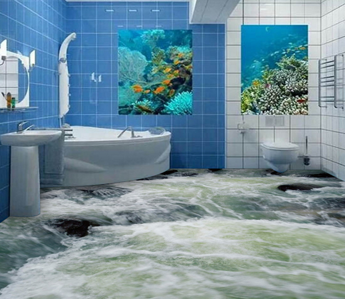 3D River 176 Floor Mural Wallpaper AJ Wallpaper 2 