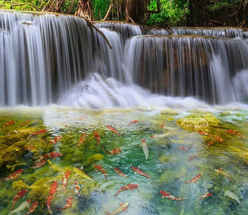 3D Waterfall And Pond Floor Mural Wallpaper AJ Wallpaper 2 