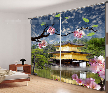 3D Lake Pavilion 2136 Curtains Drapes Wallpaper AJ Wallpaper 