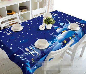 3D Snowing Town Pattern 1389 Tablecloths Wallpaper AJ Wallpaper 