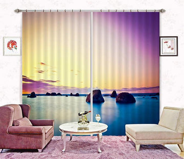 3D Pretty Sea Dusk 162 Curtains Drapes Wallpaper AJ Wallpaper 