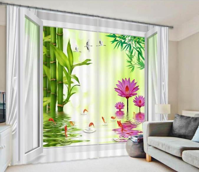 3D Gate Lake Scenery 874 Curtains Drapes Wallpaper AJ Wallpaper 