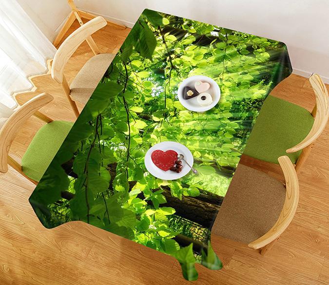 3D Green Forest Sunshine 74 Tablecloths Wallpaper AJ Wallpaper 