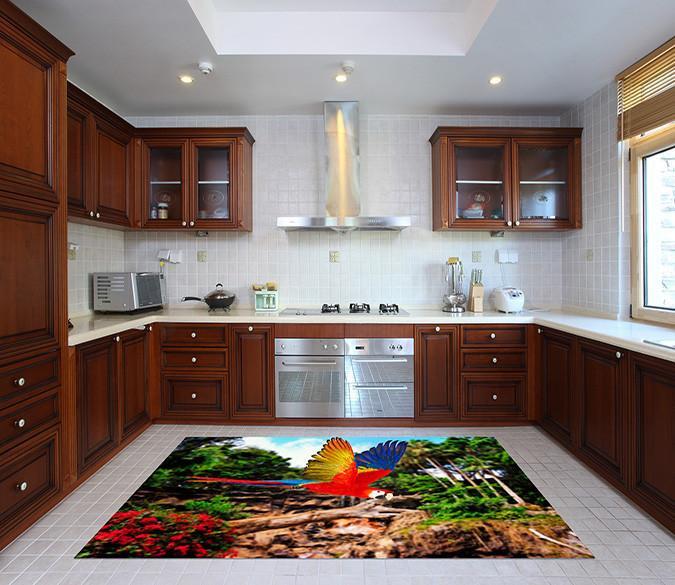 3D Flying Parrot 647 Kitchen Mat Floor Mural Wallpaper AJ Wallpaper 