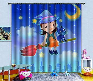 3D Flying Kid 697 Curtains Drapes Wallpaper AJ Wallpaper 