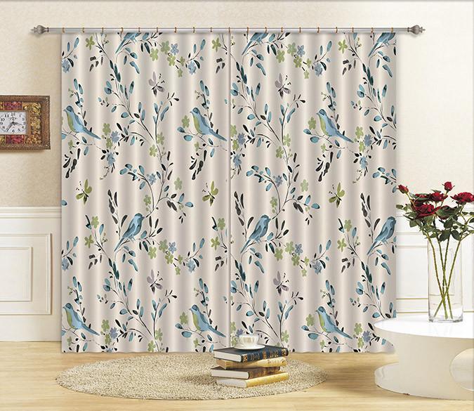 3D Branches Birds 454 Beach Curtains Drapes Wallpaper AJ Wallpaper 