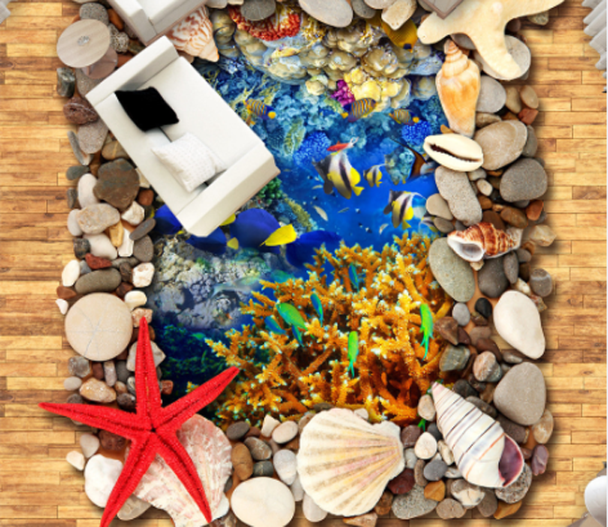 3D Sea Treasures Floor Mural Wallpaper AJ Wallpaper 2 