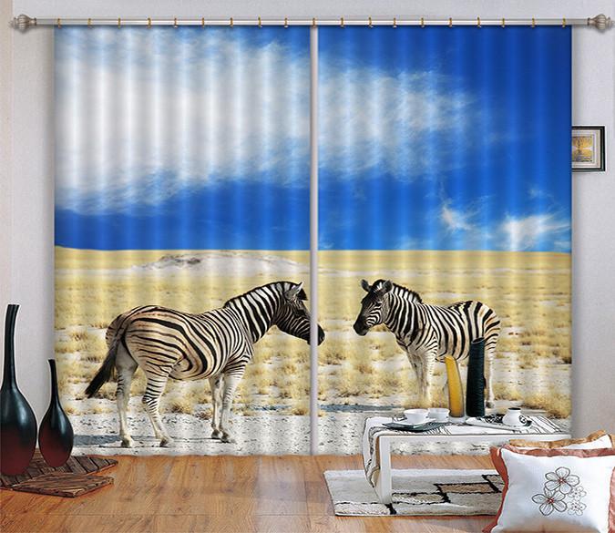 3D Wilderness Zebras 48 Curtains Drapes Wallpaper AJ Wallpaper 