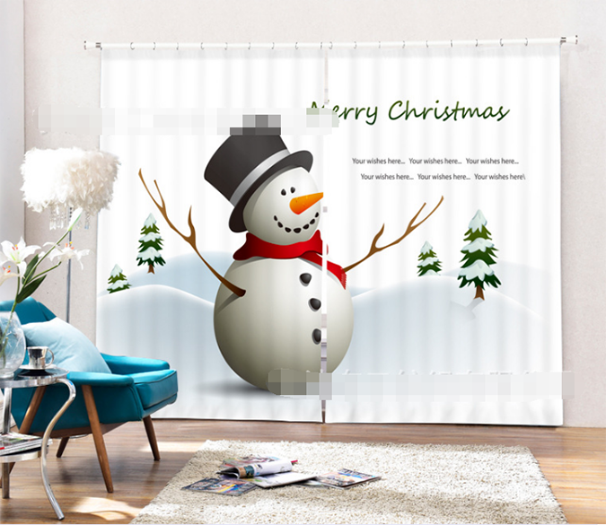 3D Snowman 2000 Curtains Drapes Wallpaper AJ Wallpaper 